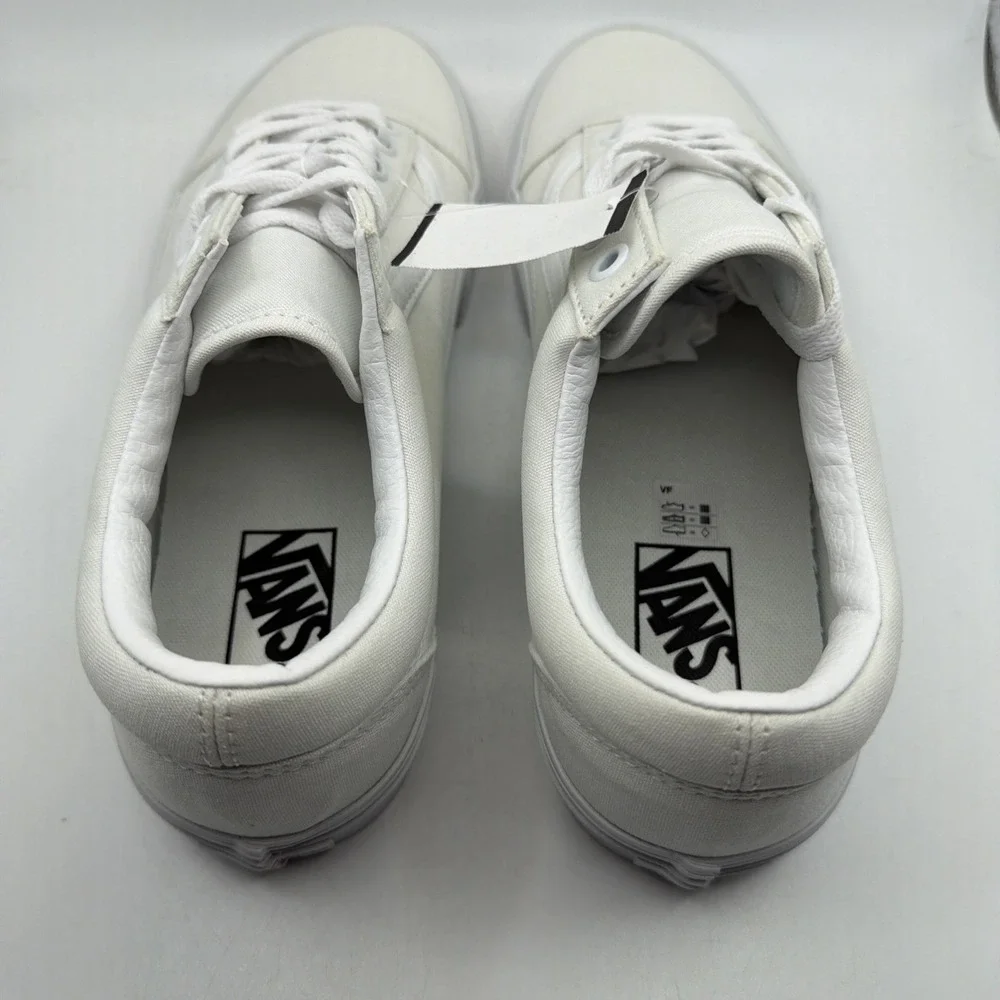VANS Unisex Old Skool Classic Skate Shoes True White 10.5 Women/9Men‎ - NEW